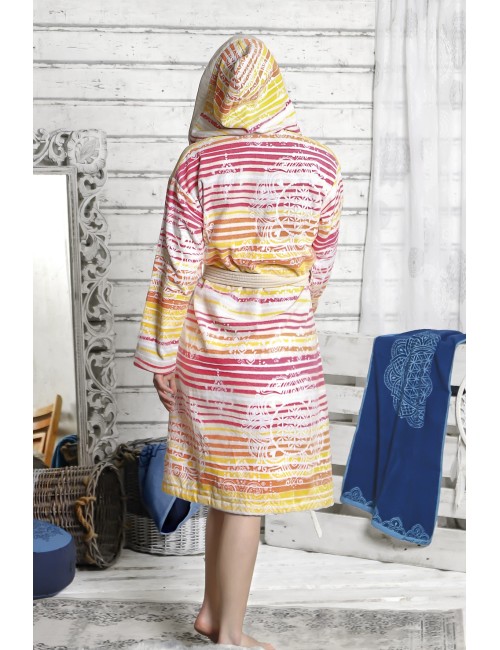 Spirit of OM - Bademantel - gelb-orange-pink