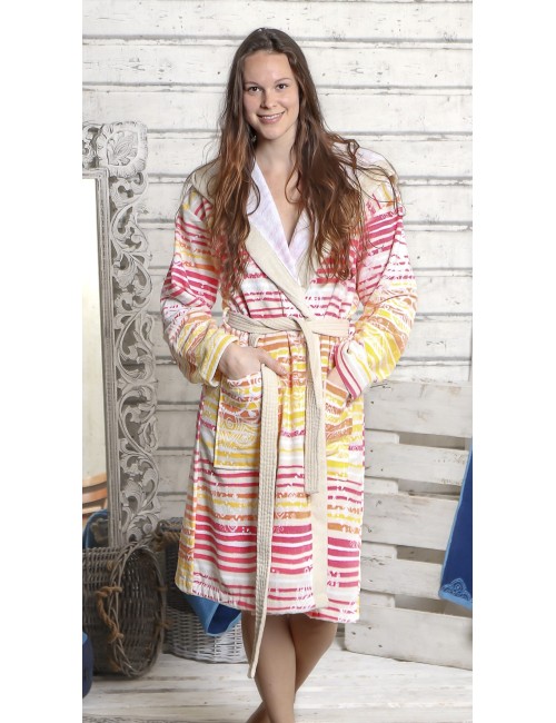 Spirit of OM - Bademantel - gelb-orange-pink