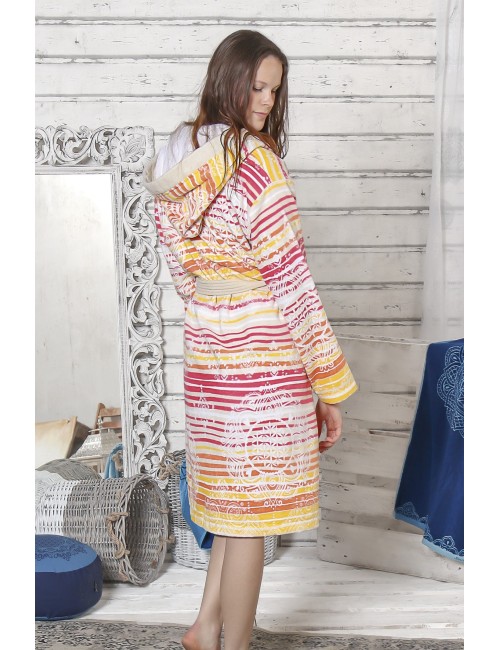 Spirit of OM - Bademantel - gelb-orange-pink