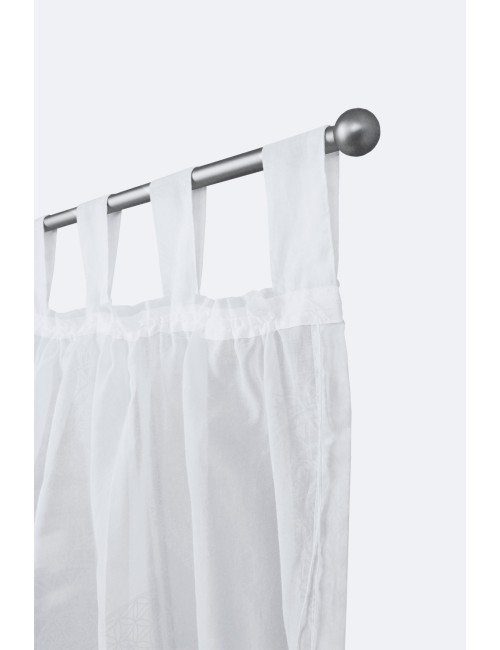 Spirit of OM - Gardine Rami - weiß bestickt & silber/weiß bedruckt