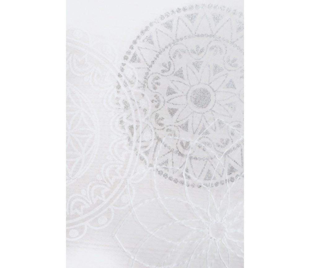 Spirit of OM - Gardine Rami - weiß bestickt & silber/weiß bedruckt