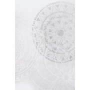 Spirit of OM - Gardine Rami - weiß bestickt & silber/weiß bedruckt