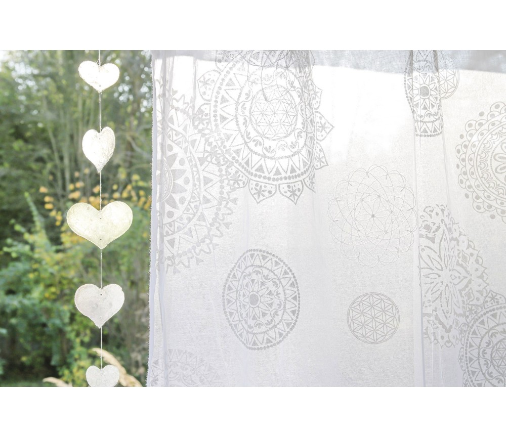 Spirit of OM - Gardine Mira Druck - weiß