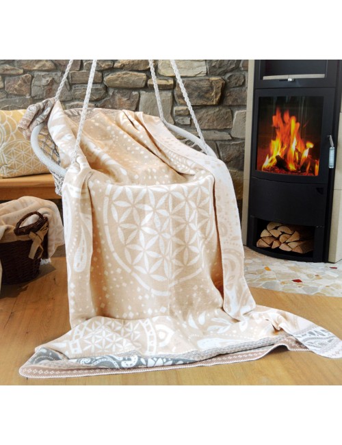 Spirit of OM - Kuscheldecke - nature/beige