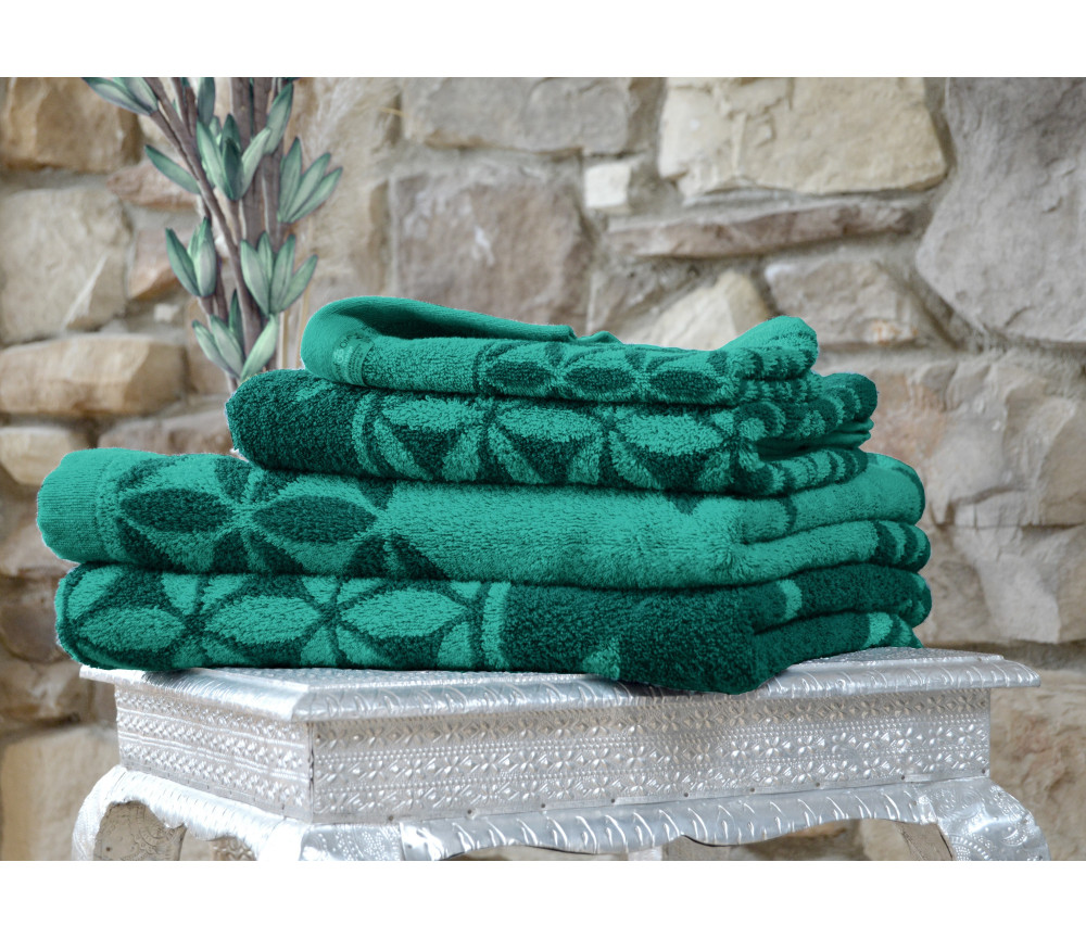 Spirit of OM - Frotteetücher Blume des Lebens - smaragd/grün