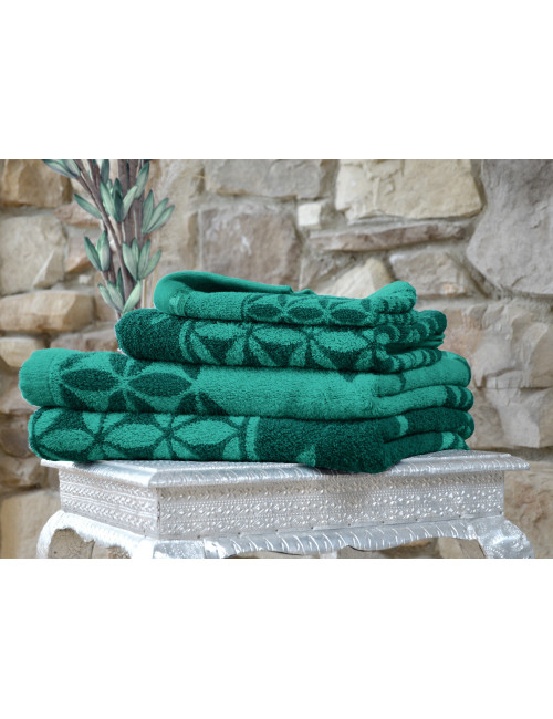 Spirit of OM - Frotteetücher Blume des Lebens - smaragd/grün