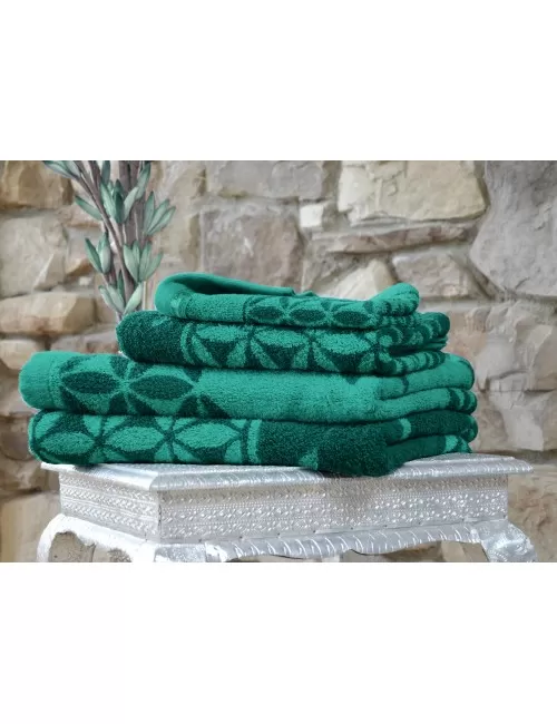 Spirit of OM - Frotteetücher Blume des Lebens - smaragd/grün