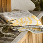 Spirit of OM - Kuscheldecke Lotus - gelb/grau