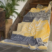 Spirit of OM - Kuscheldecke Lotus - gelb/grau
