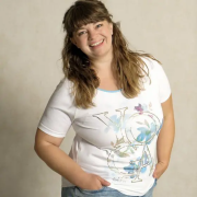 Spirit of OM - Raglan-Shirt Yoga Flower - weiß/blau/gold