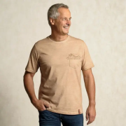 Spirit of OM - T-Shirt men - mit Tasche - Mountain - zirben-braun