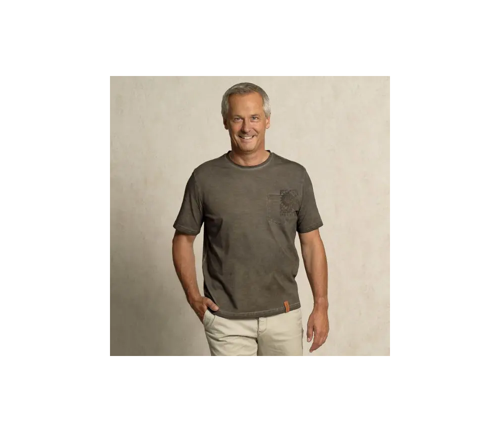 Spirit of OM - T-Shirt men - mit Tasche Ethno - dunkelgrau