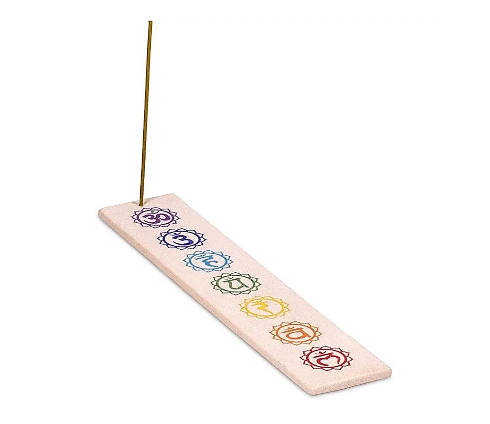Räucherstäbchenhalter - 7 Chakren aus Sandstein ca. 25.5x5