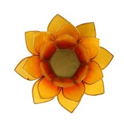 Teelichthalter - Lotus Capiz Muschel Licht - orange / gelber Farbverlauf