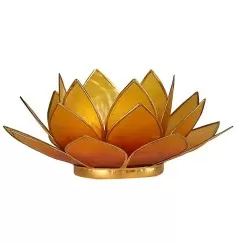 Teelichthalter - Lotus Capiz Muschel Licht - orange / gelber Farbverlauf
