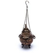 Räuchergefäß - schwenkbar - Messing Antikoptik ca. 14cm