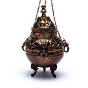 Räuchergefäß - schwenkbar - Messing Antikoptik ca. 14cm
