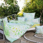 Spirit of OM - Biber-Bettwäsche GREEN DREAM - green/white