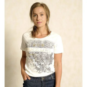 Spirit of OM - Raglan-Shirt Kurzarm Peace-Love - natur/schwarz/gold