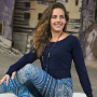 Spirit of OM - Longsleeve Crop Shirt Bambus - dunkelblau