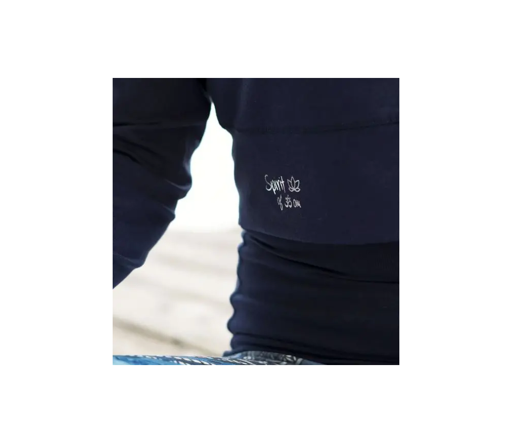 Spirit of OM - Longsleeve Crop Shirt Bambus - dunkelblau