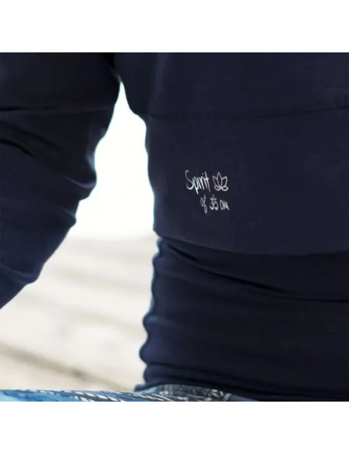 Spirit of OM - Longsleeve Crop Shirt Bambus - dunkelblau