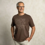 Spirit of OM - T-Shirt Men Ethno - dunkelbraun