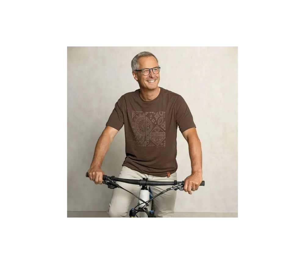 Spirit of OM - T-Shirt Men Ethno - dunkelbraun