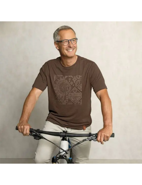 Spirit of OM - T-Shirt Men Ethno - dunkelbraun