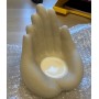 Teelichthalter - Hände voll Licht - Polyresin - creme /beige - ca. 13cm