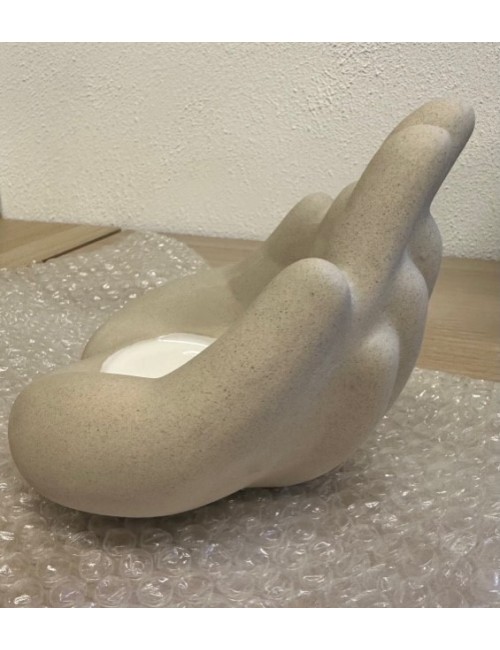 Teelichthalter - Hände voll Licht - Polyresin - creme /beige - ca. 13cm