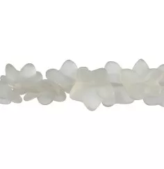 Heilstein & Edelstein-Strang - Blüte, Bergkristall, matt, 14 x 08mm