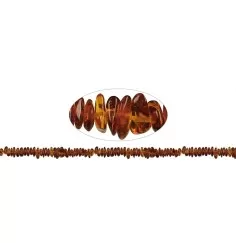 Heilstein & Edelstein-Strang - Splitter, Bernstein dunkel, ca. 06 - 11 x 05 - 08mm