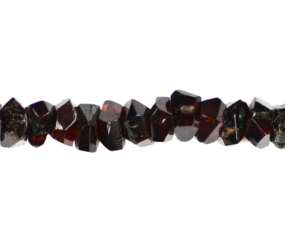 Heilstein & Edelstein-Strang - Button, Bernstein, facettiert, cognac dunkel, 08mm