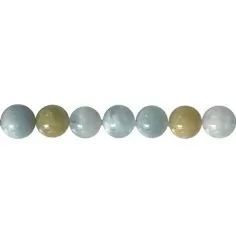 Heilstein & Edelstein-Strang - Kugeln, Aquamarin/Heliodor, 10mm (39cm)