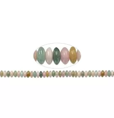 Heilstein & Edelstein-Strang - Button, Beryll (Aquamarin, Morganit), 06-07 x 12mm