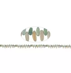 Heilstein & Edelstein-Strang - Zahn flach, Beryll (Aquamarin/Morganit), 08 x 15-20mm