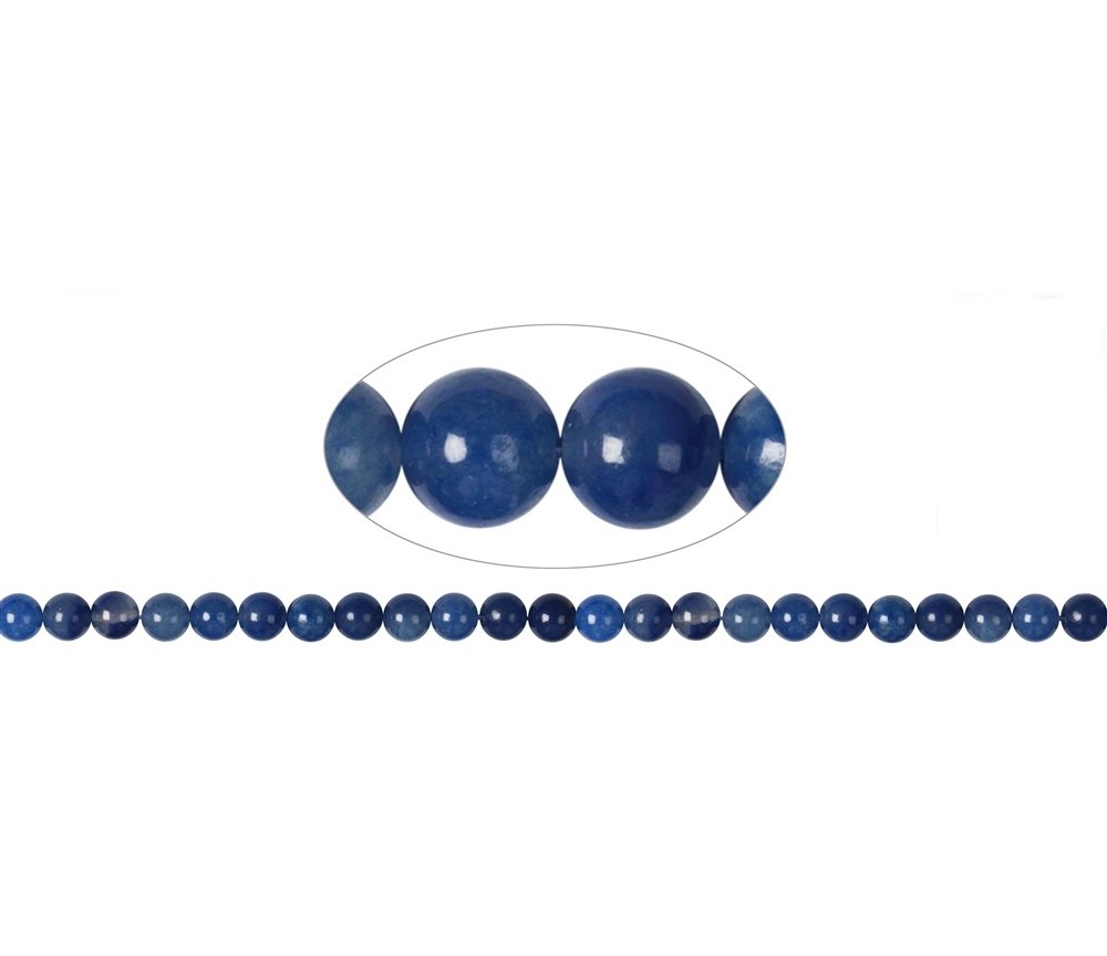 Heilstein & Edelstein-Strang - Kugeln, Blauquarz, 08mm