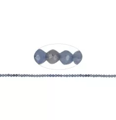 Heilstein & Edelstein-Strang - Kugeln, Blauquarz, facettiert, 02mm