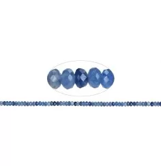 Heilstein & Edelstein-Strang - Button, Blauquarz, facettiert, 03 x 05mm (38cm)