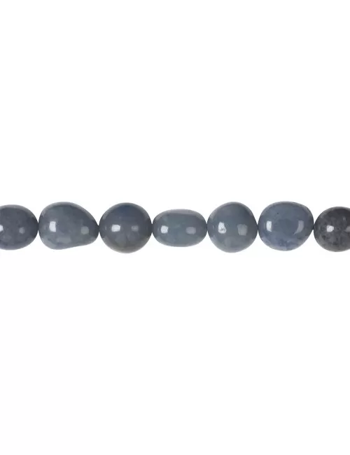 Heilstein & Edelstein-Strang - Nuggets, Blauquarz, 08-12 x 10-12mm