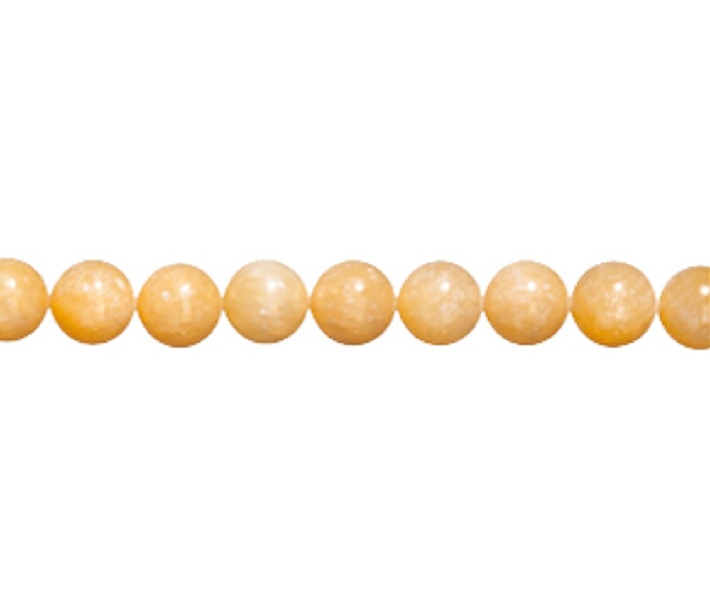 Heilstein & Edelstein-Strang - Kugeln, Calcit (orange), 12mm