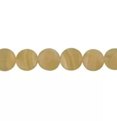 Heilstein & Edelstein-Strang - Button flach, Calcit (orange) 16 – 18mm