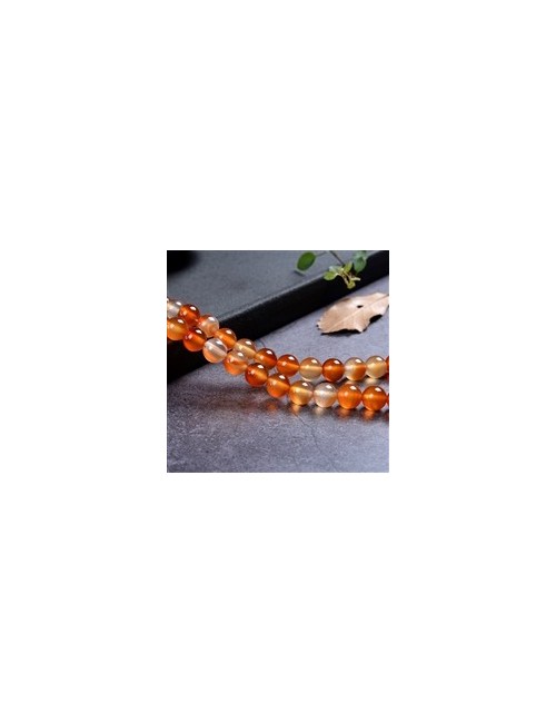 Heilstein & Edelstein-Strang - Kugeln, Carneol (gebr.), 08mm