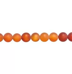 Heilstein & Edelstein-Strang - Kugeln, Carneol (gebr.), matt, 12mm
