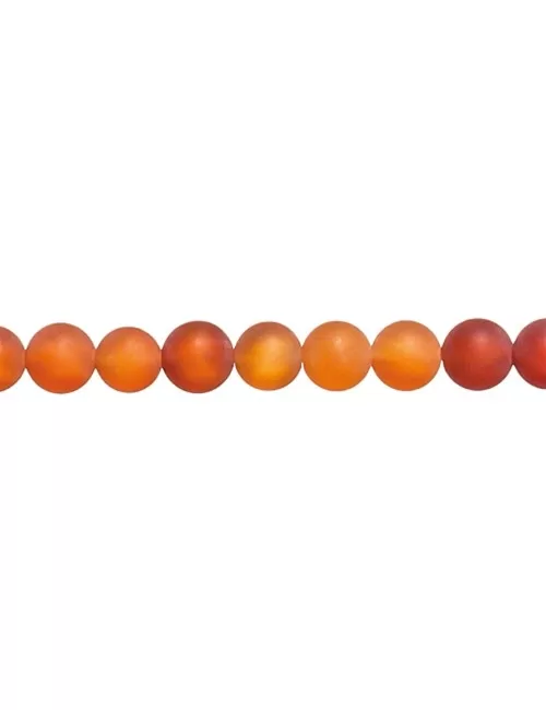 Heilstein & Edelstein-Strang - Kugeln, Carneol (gebr.), matt, 12mm