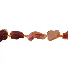 Heilstein & Edelstein-Strang - Nuggets, Carneol (gebr.), roh anpoliert, 12 – 15mm