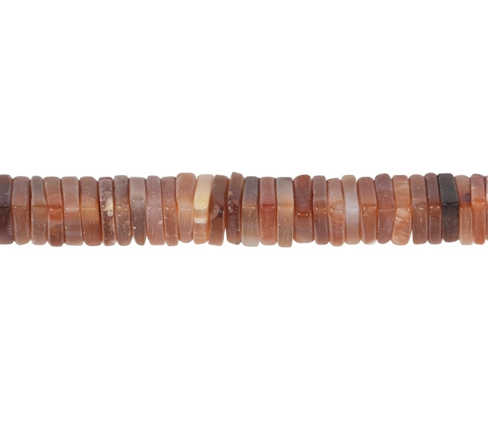 Heilstein & Edelstein-Strang - Dreieck flach, Carneol (gebr.), matt, 03 x 10mm