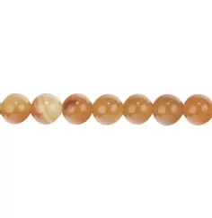 Heilstein & Edelstein-Strang - Kugeln, Carneol gelb-orange (gebr.), 10mm