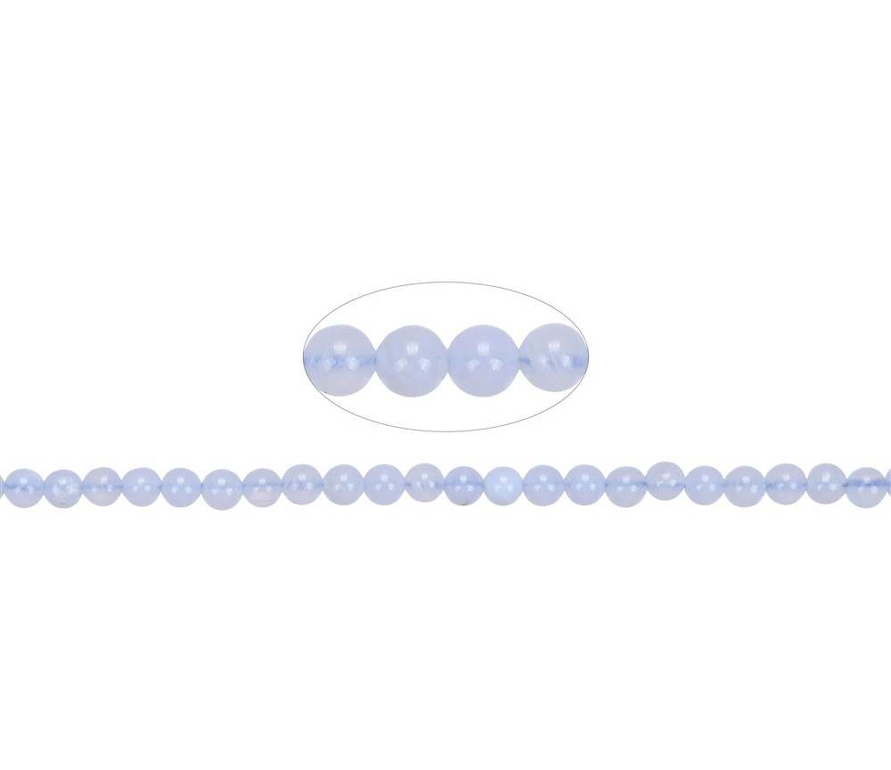 Heilstein & Edelstein-Strang - Kugeln, Chalcedon (blau), 04mm